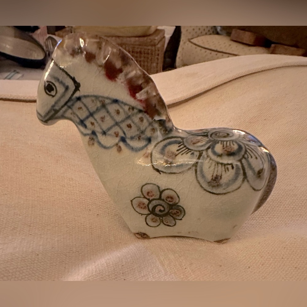 Vintage Art Pottery Horse Handmade Hand Mexico Folk Artist Ken Edwards Tonala